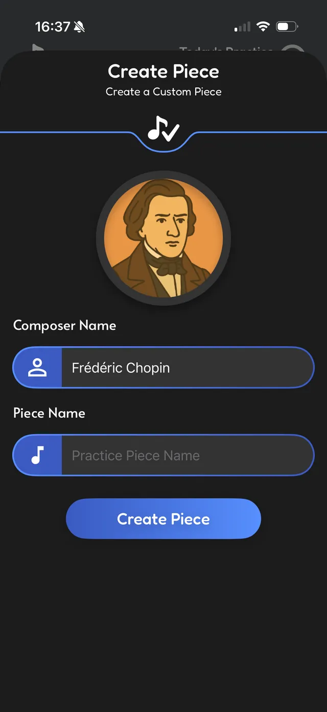 Create a custom piece with composer artwork