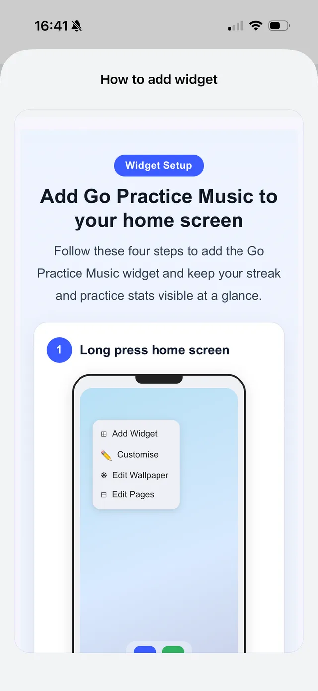 Widget setup guide